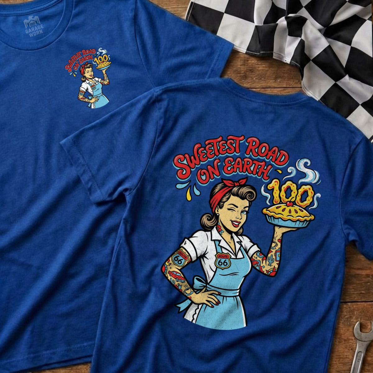 SWEETEST ROAD ON EARTH Pie Pinup Girl Route 66 $100 product type
