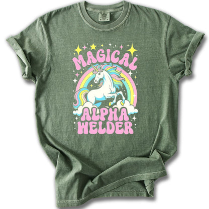 Magical Alpha Welder Unicorn Graphic T-Shirt