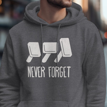 Never Forget Retro Floppy Disk Hoodie Unisex Clothing