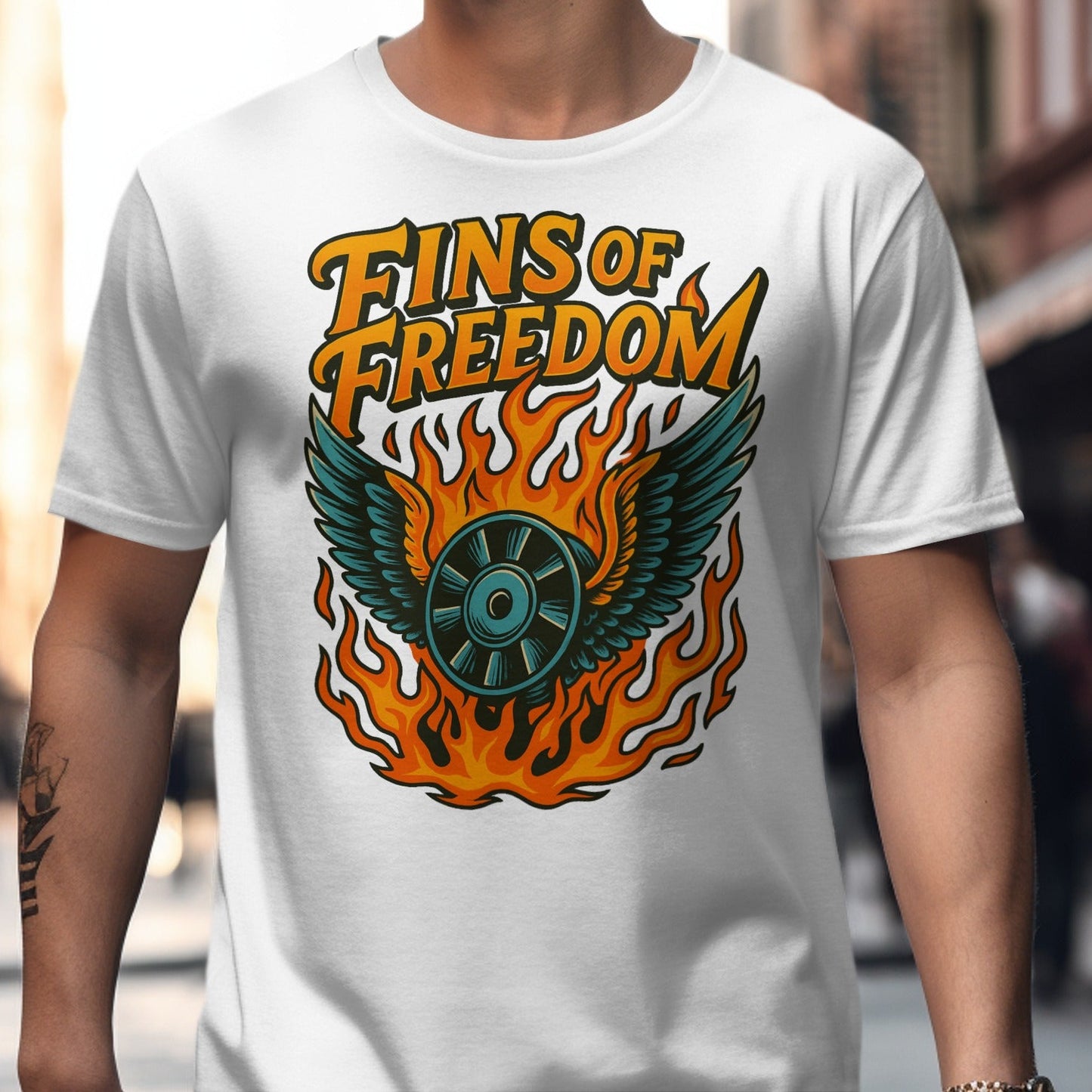 Fins of Freedom Graphic Print Cool Tee product