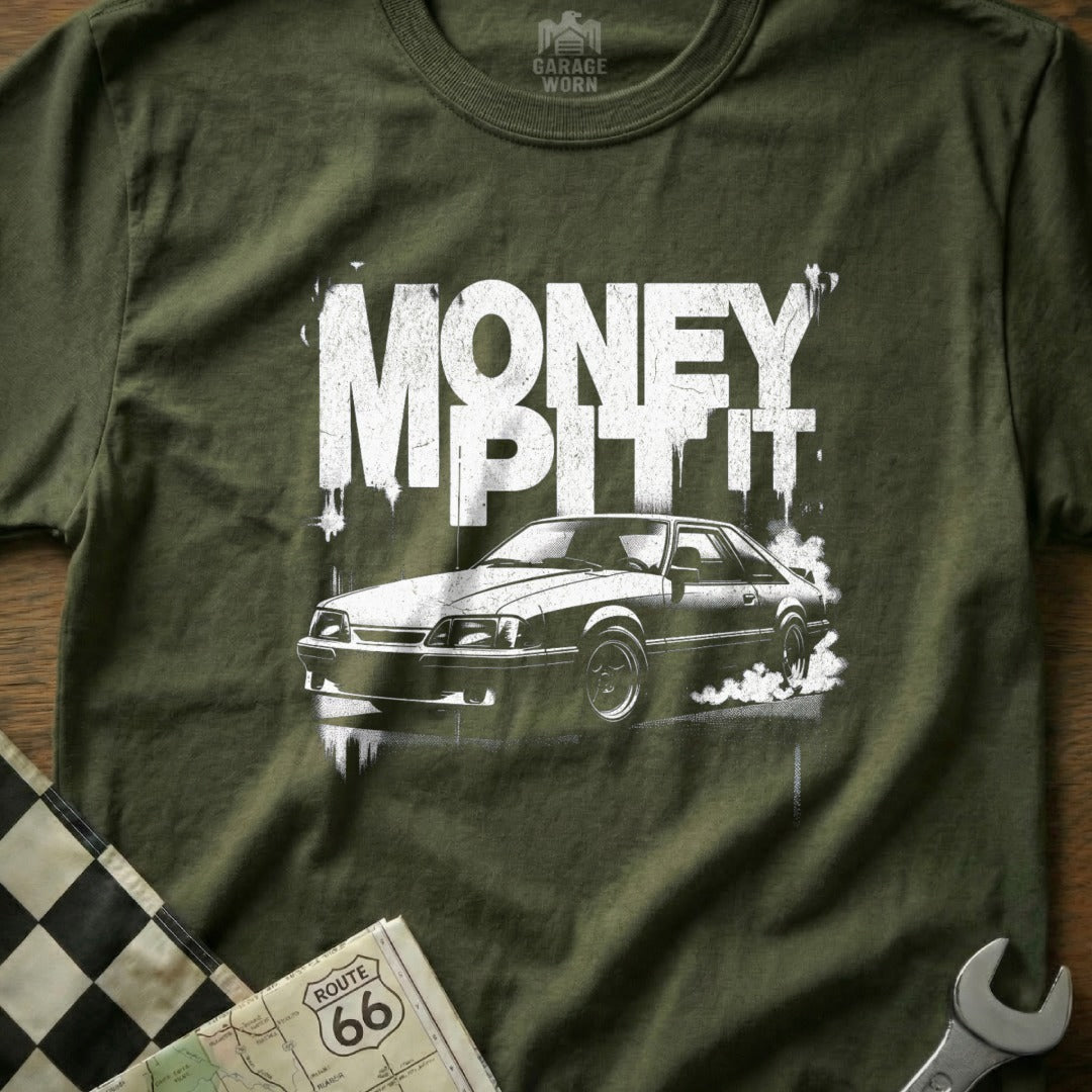 Money Pit Car Graphic T-Shirt for Auto Enthusiasts
