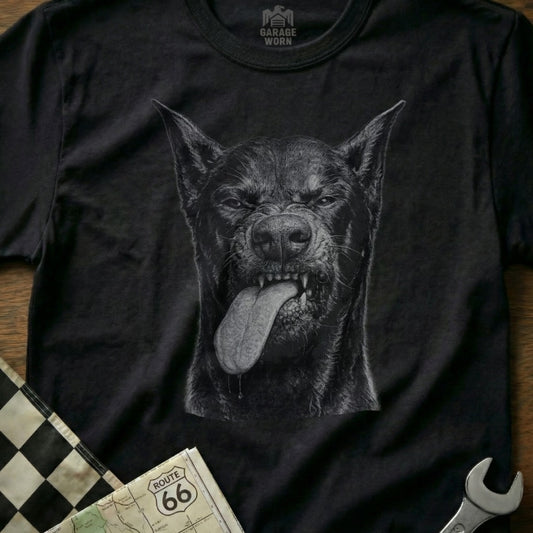 Ferocious Dog with Tongue Out Graphic T-shirt Product