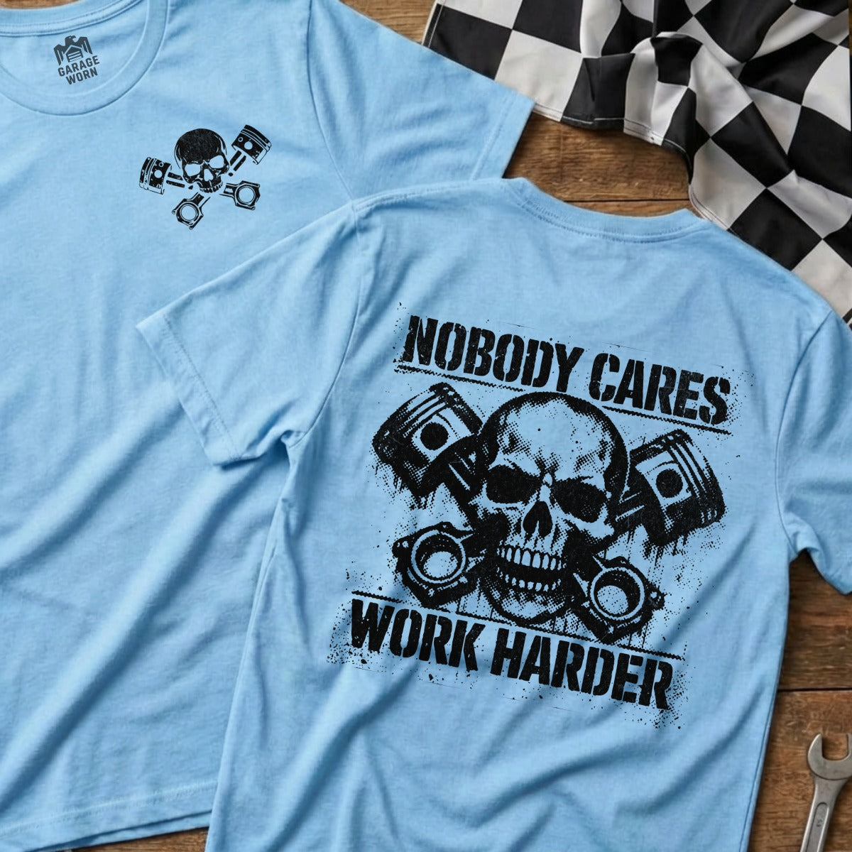 Nobody Cares Work Harder Skull Graphic Tee