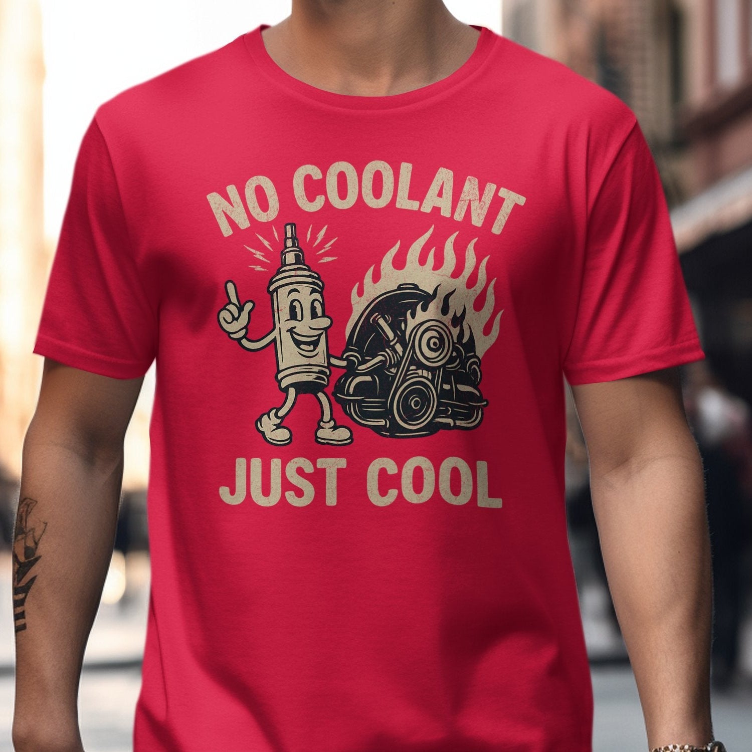 No Coolant Just Cool Graphic Red T-shirt product