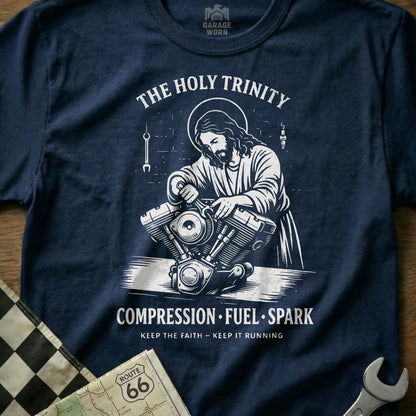 THE HOLY TRINITY COMPRESSION FUEL SPARK Jesus product type

Jesus Motorcycle Engine Mechanic Holy Trinity Compression Fuel Spark Faith Biker Route66 Vintage GarageWorn Wrenches Tools Christian Illustration Graphic Rider VTwin
