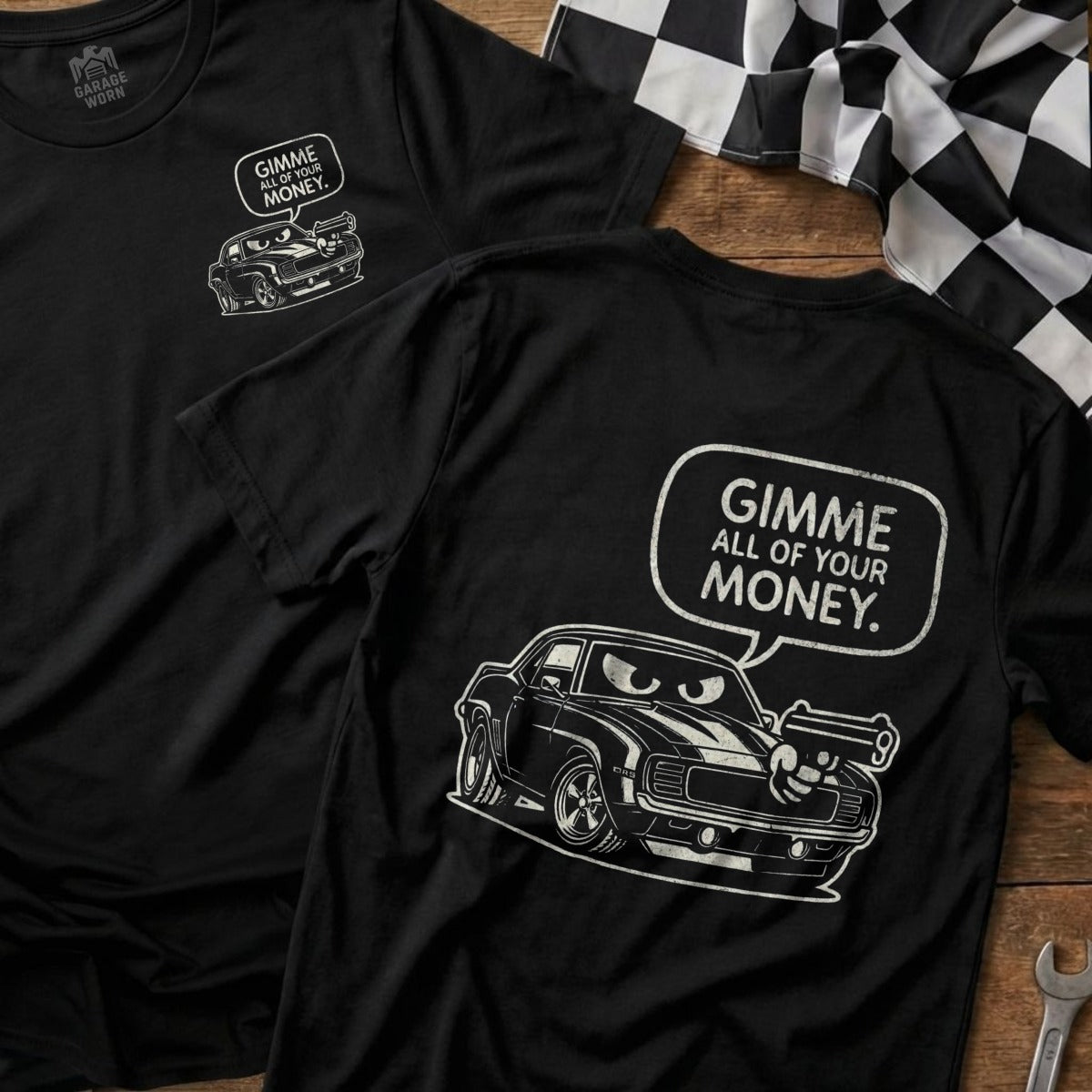 Gimme All Of Your Money Car Graphic T-shirt