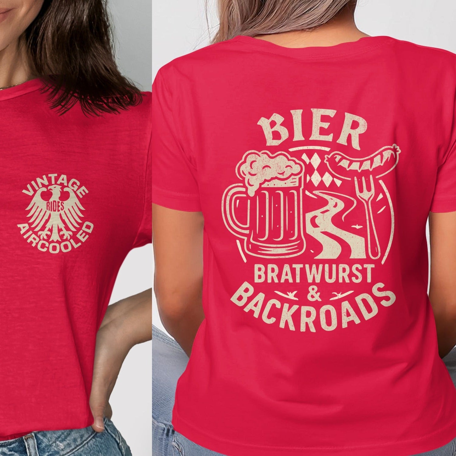 Vintage Aircooled Bier Bratwurst Backroads t-shirt product type