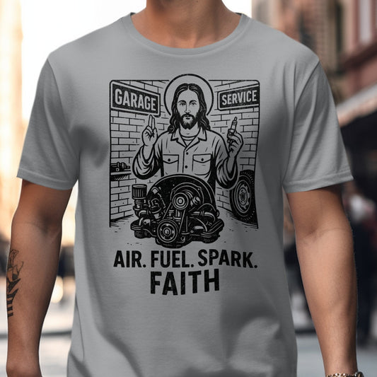 Air Fuel Spark Faith Auto Repair Service Shirt product