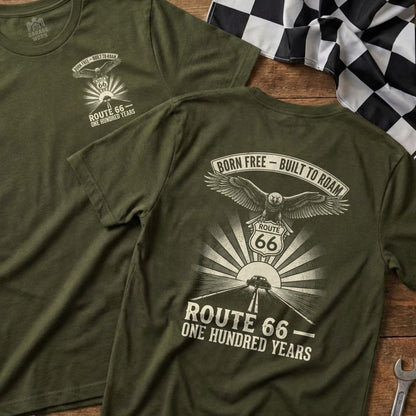 BORN FREE BUILT TO ROAM ROUTE 66 ONE HUNDRED YEARS product type