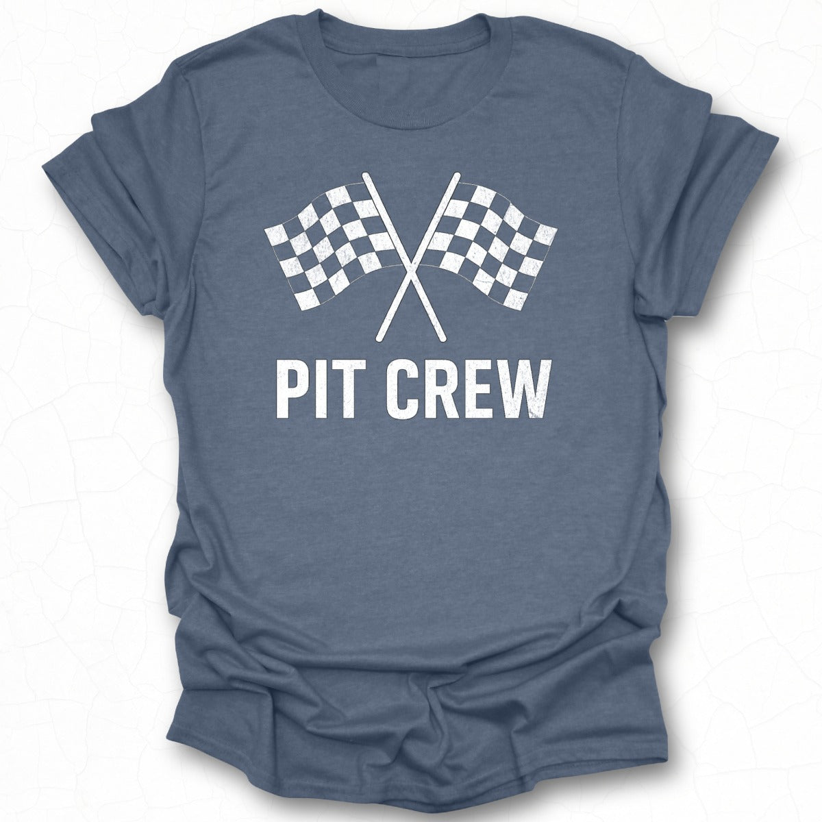 Pit Crew Racing Checkered Flags Graphic Tee