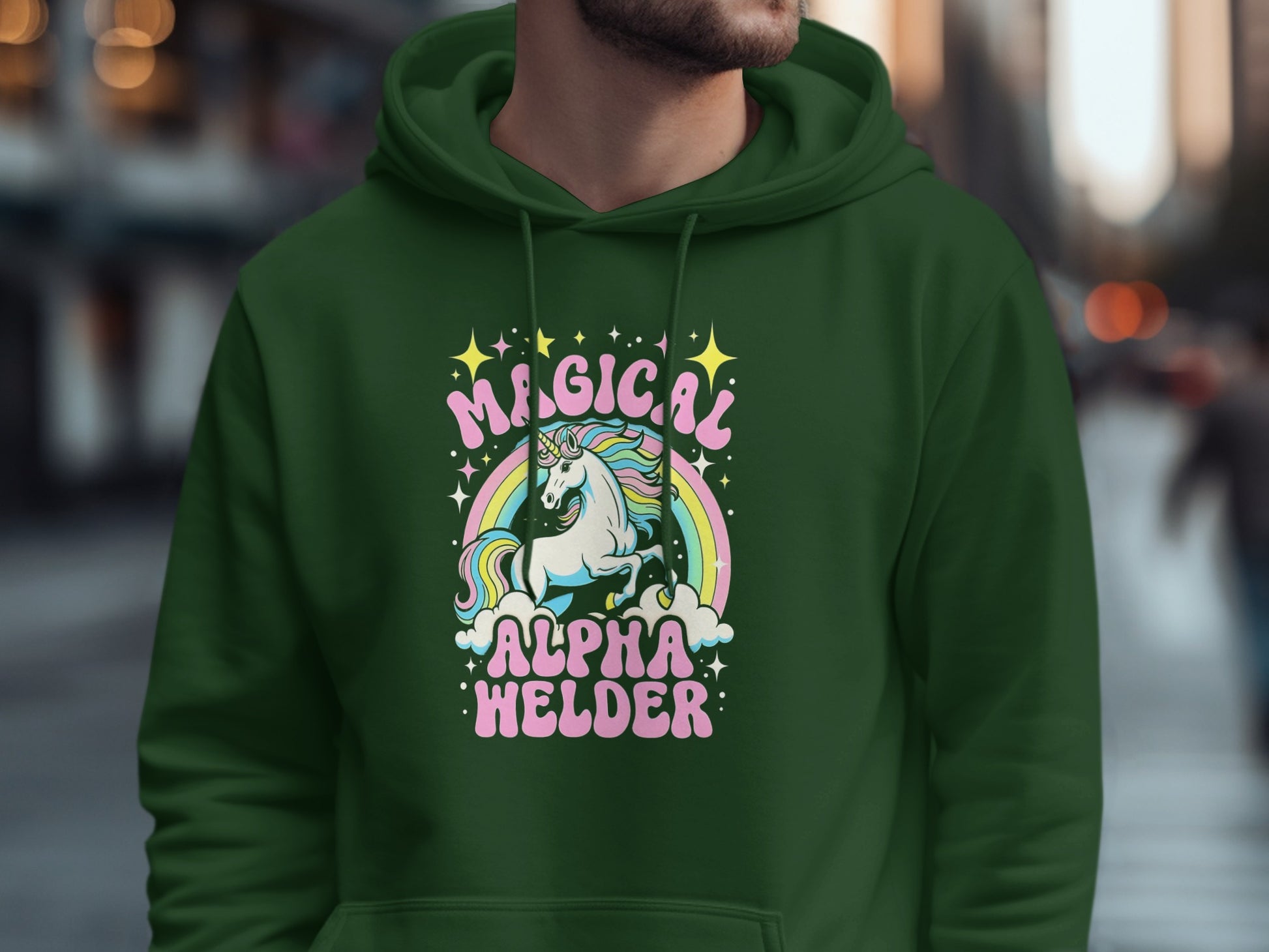 Magical Alpha Helder Unicorn Print Hoodie