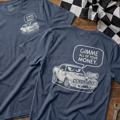 Gimme All Of Your Money Car Graphic product type
Car Shirt, Muscle Car, Classic Car, Funny Car, Automotive Humor, Car Enthusiast, Vintage Car, Hot Rod, Sports Car, Cartoon Car, Graphic Design, Statement Shirt, Unique Design, Car Lover Gift, Motorhead, Petrolhead, Pistol Car, Money Car, Gimme Money, Retro Car