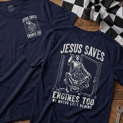 JESUS SAVES ENGINES TOO NO MOTOR LEFT BEHIND product type