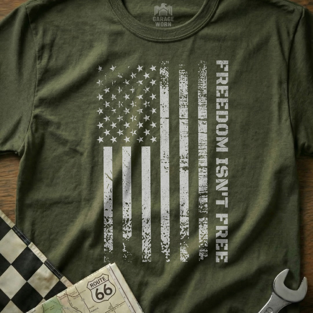 Garage Worn Freedom Isn't Free Flag Graphic product type