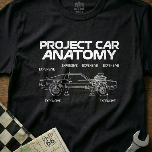 Project Car Anatomy Expensive Diagram Graphic Shirt