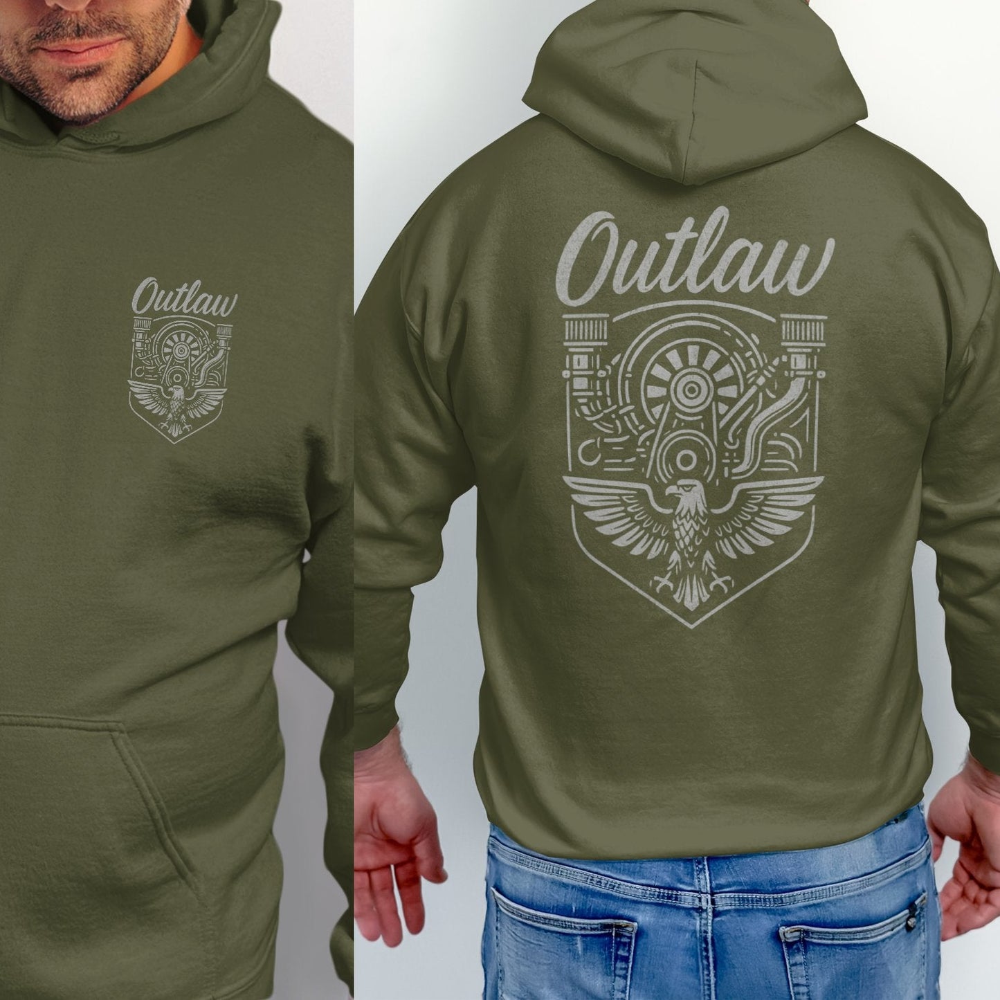 Outlaw Hooded Sweatshirt with Stylized Engine product