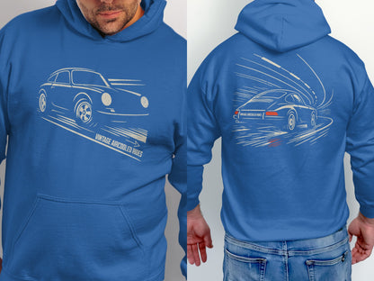 Vintage Blue Car Graphic Printed Hoodie product