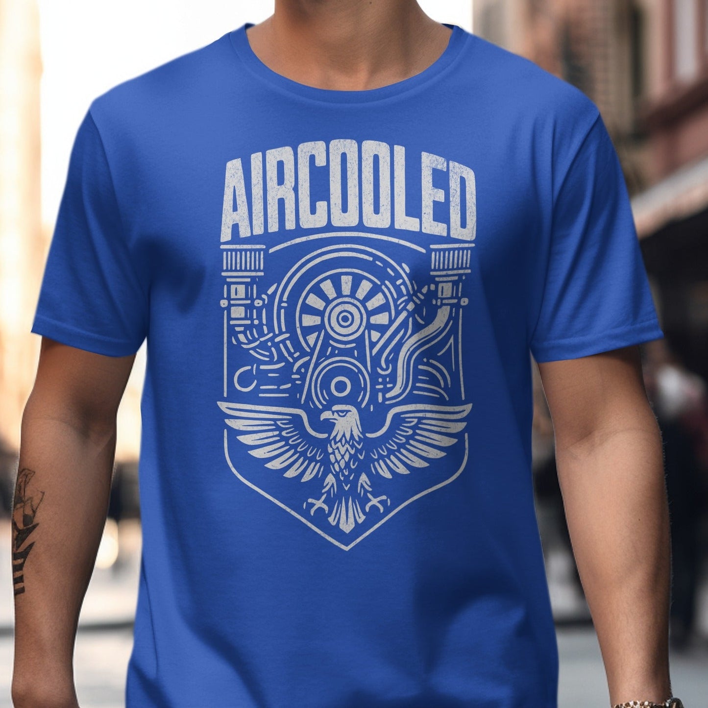 Aircooled Graphic Design on Blue Shirt product type