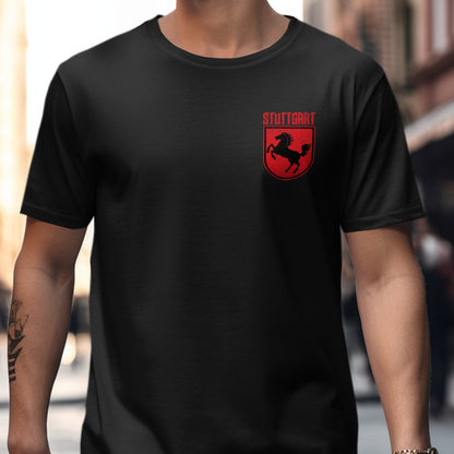 Stuttgart Red And Black Logo On Black Shirt product