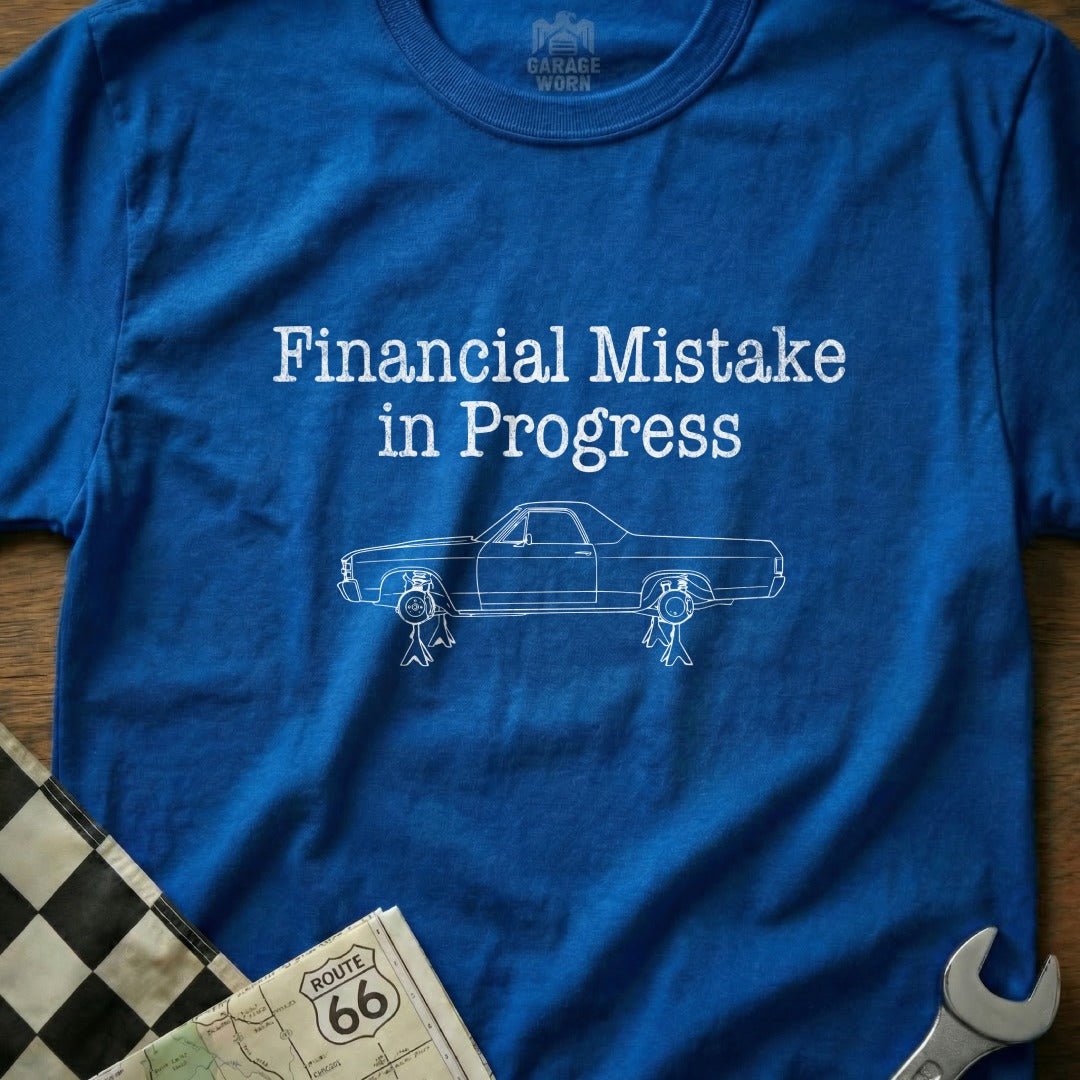 Financial Mistake in Progress Graphic Tee Shirt