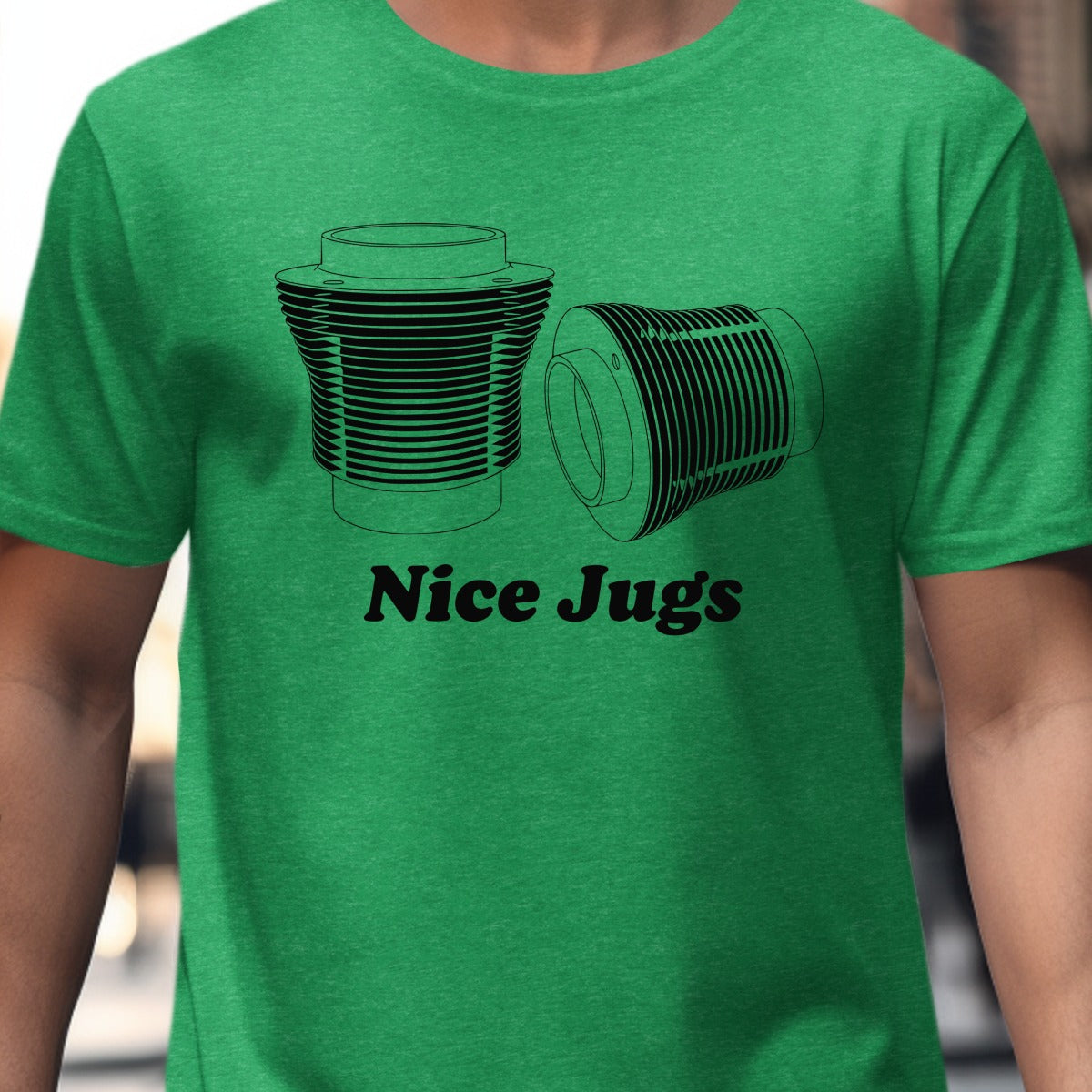 Funny Green Shirt with Nice Jugs Print product type