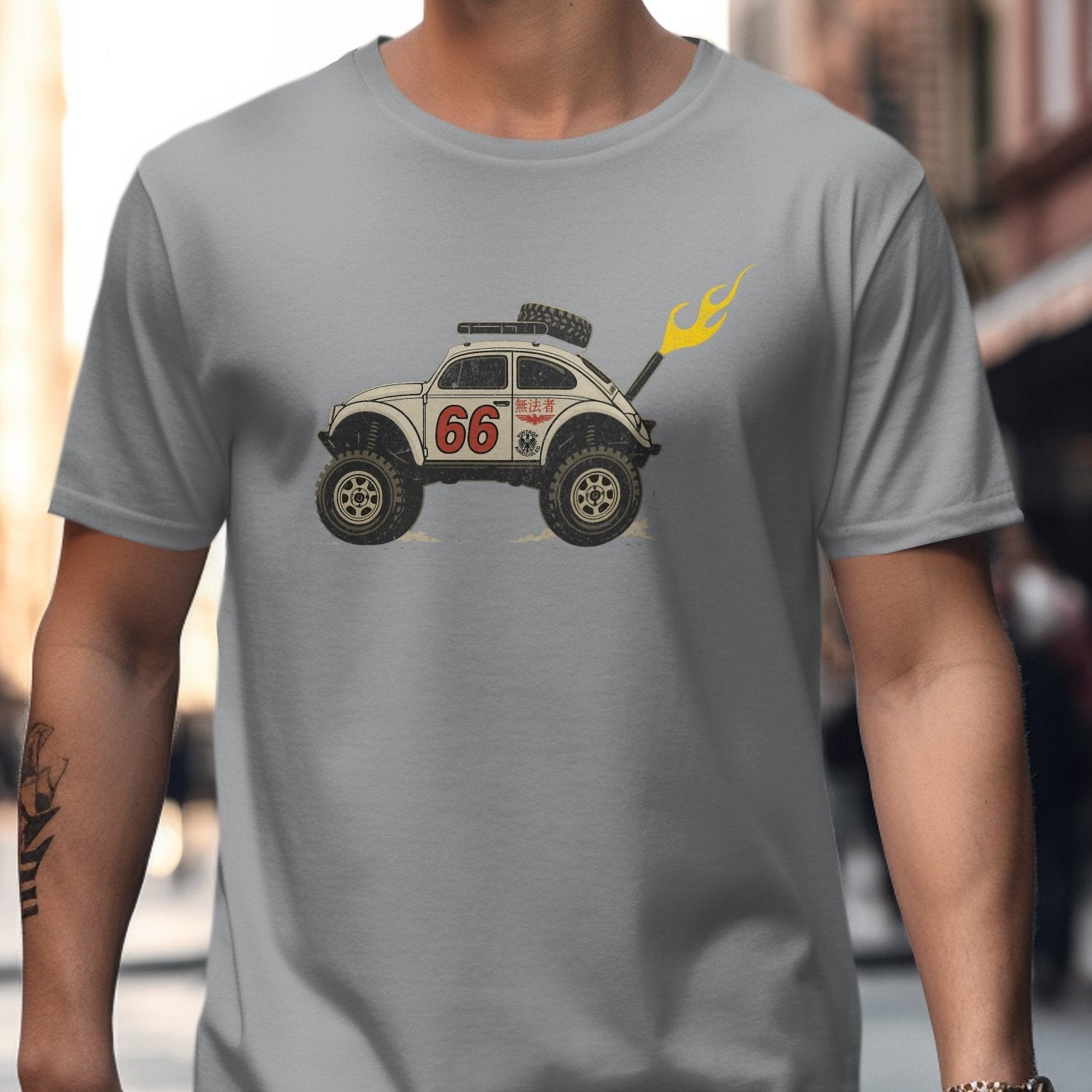 Vintage Monster Truck Graphic Grey T-Shirt product type