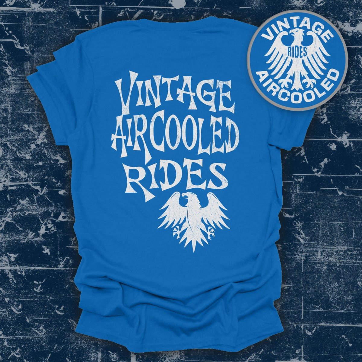 Vintage Aircooled Rides Blue Graphic Tee product type