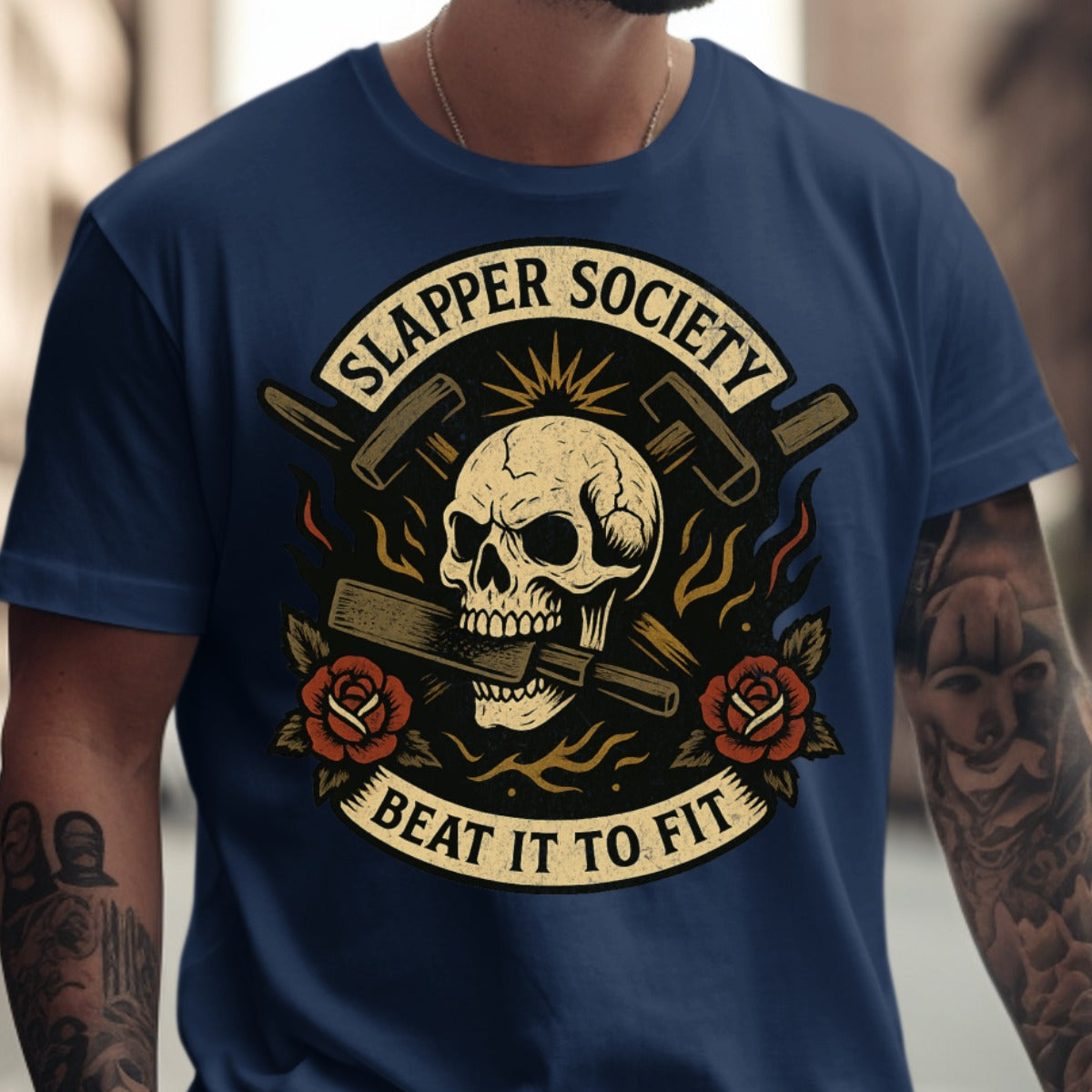 Slapper Society Beat It To Fit Skull Graphic T-Shirt