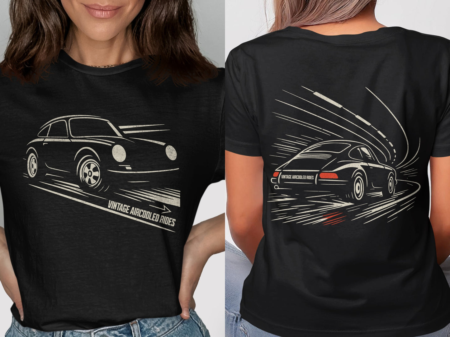 Vintage Aircooled Rides Graphic Black T-shirt product type