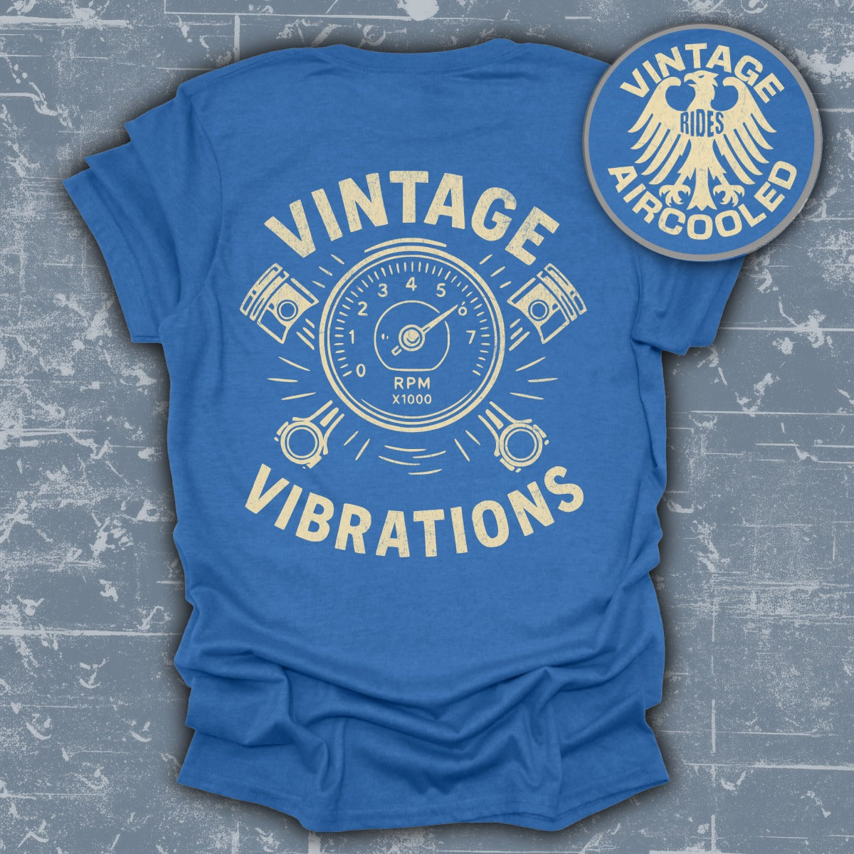 Vintage Vibrations Printed Blue T-shirt product