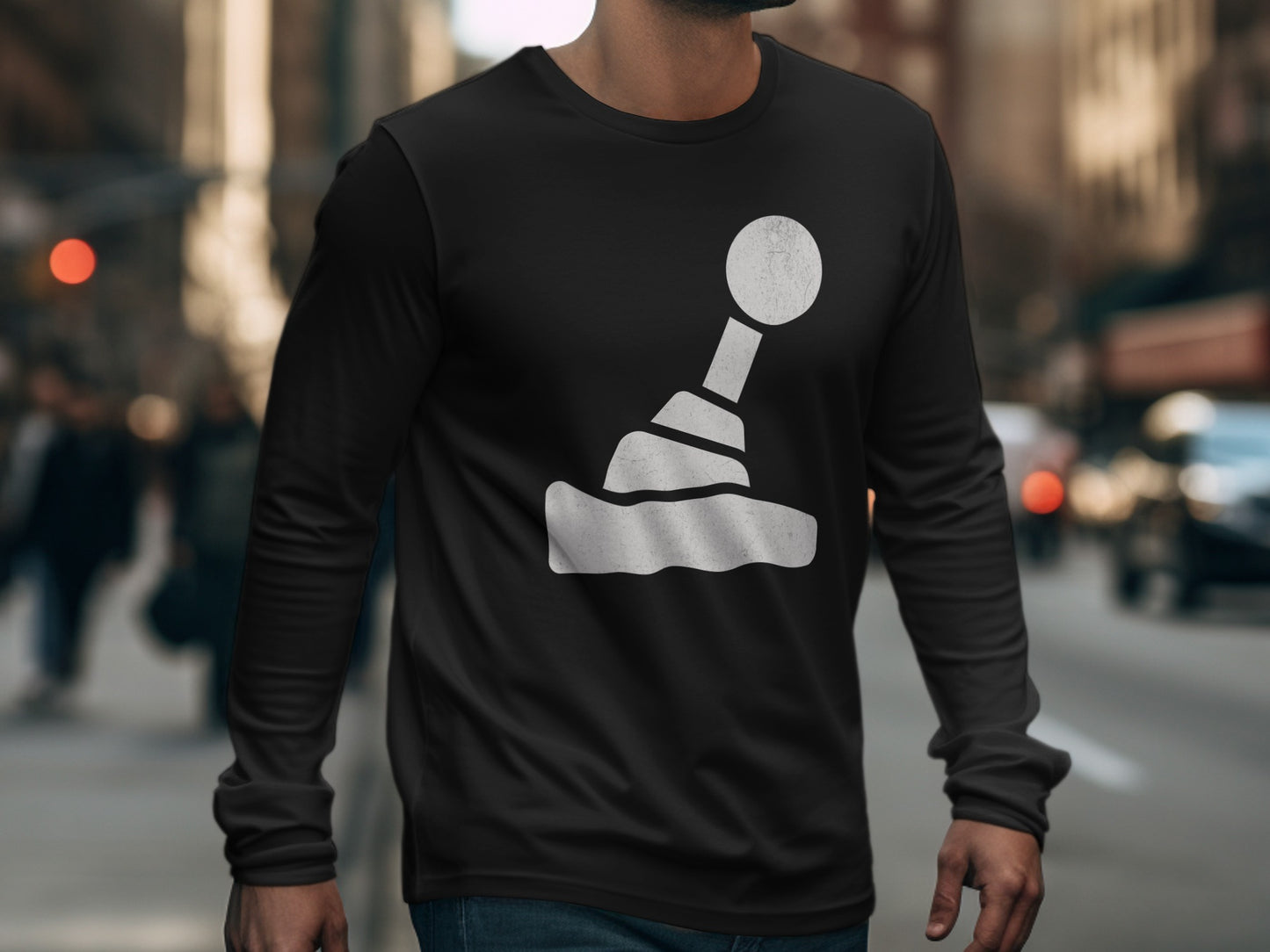 Artistic Abstract Design Long Sleeve Shirt for Men