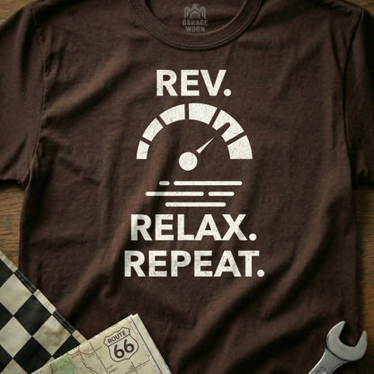 Rev Relax Repeat Graphic Tee Motivational Shirt