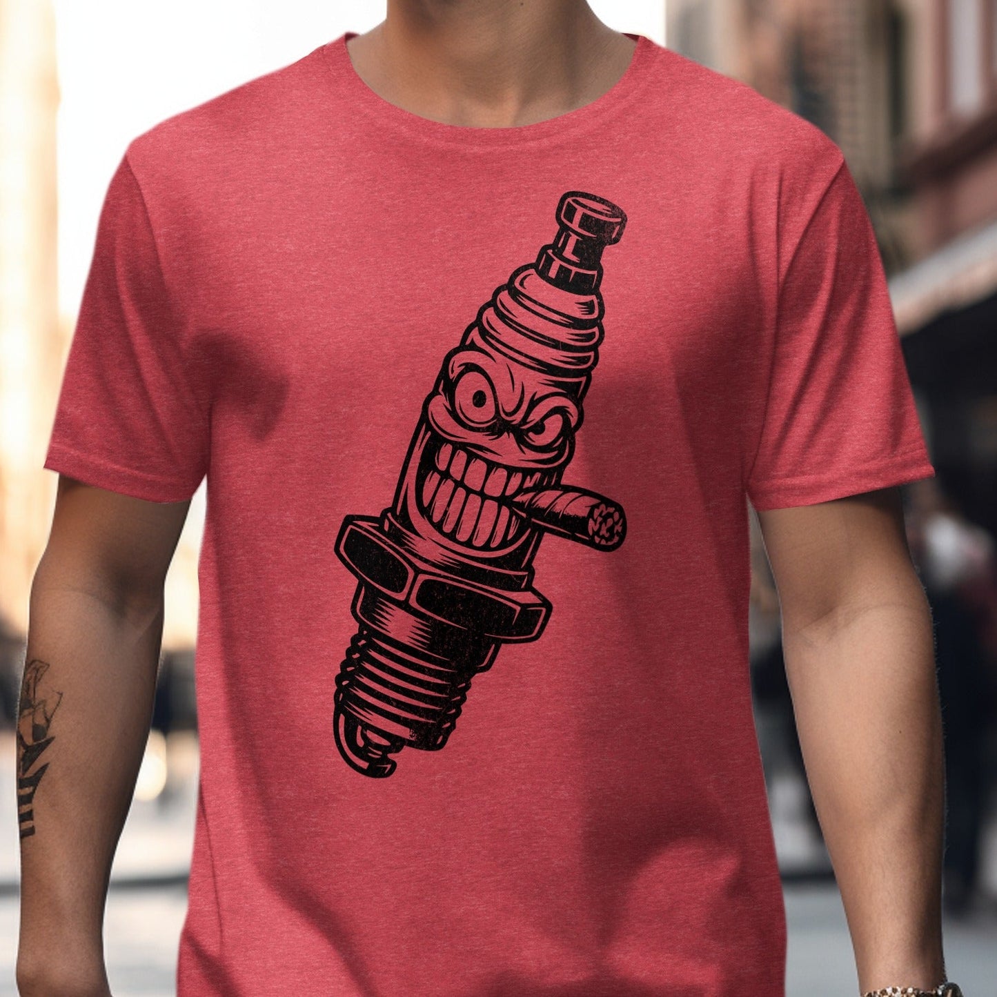 Animated Spark Plug Cartoon Graphic T-Shirt product type