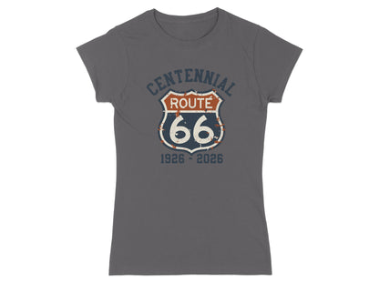 Dark grey t-shirt with Centennial Route 66 logo, 1926-2026.