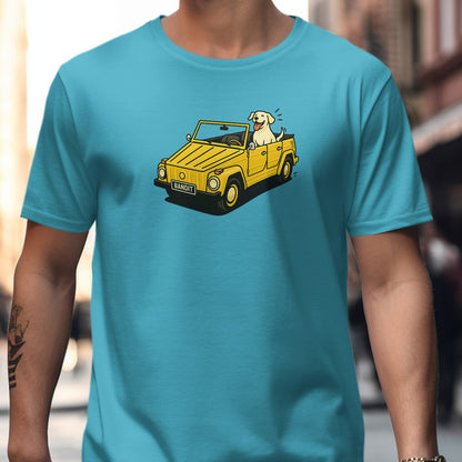 Fun Dog Driving Yellow Car Graphic T-Shirt product