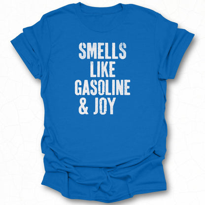 Smells Like Gasoline and Joy Blue Graphic T-Shirt