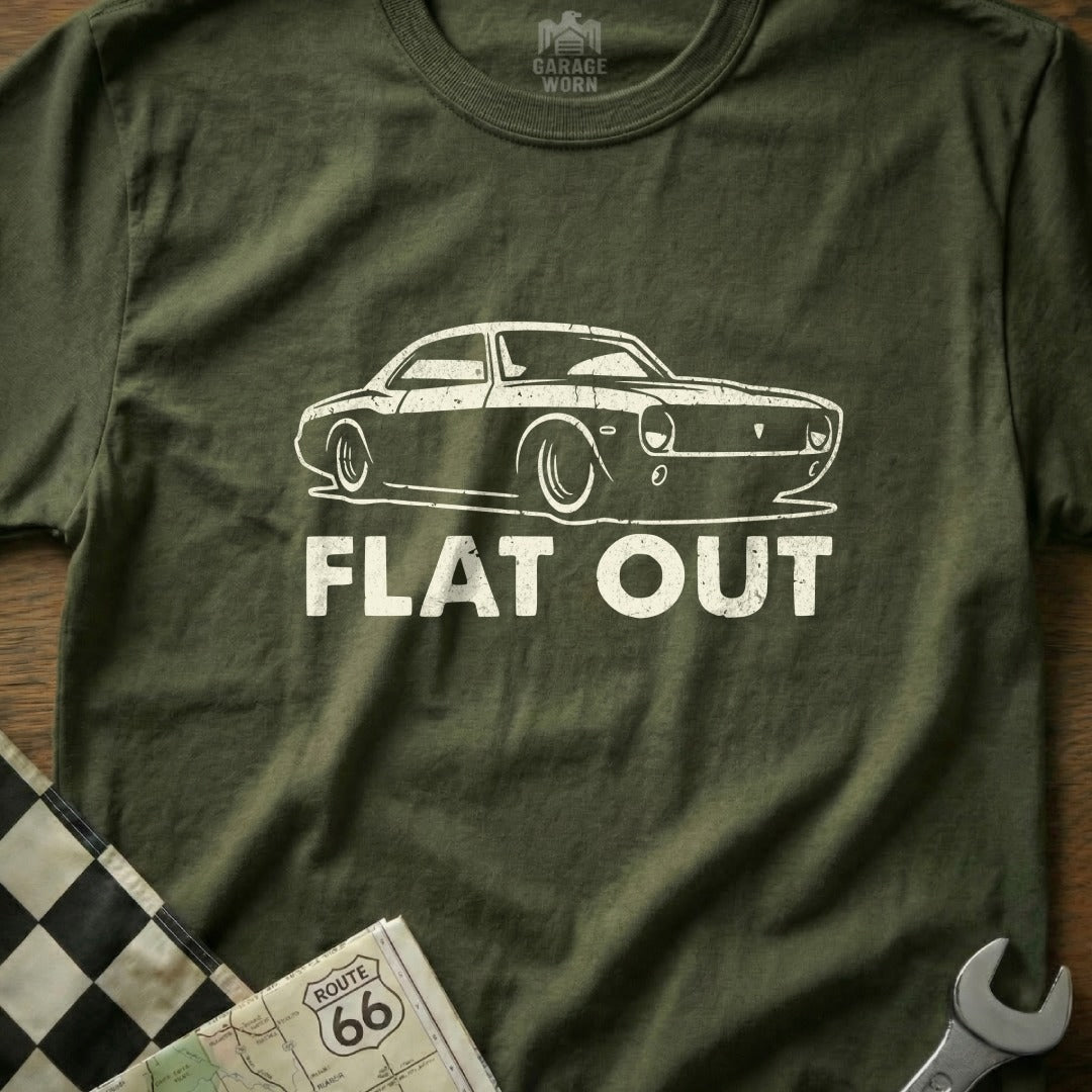 Flat Out Classic Car Graphic Design Apparel