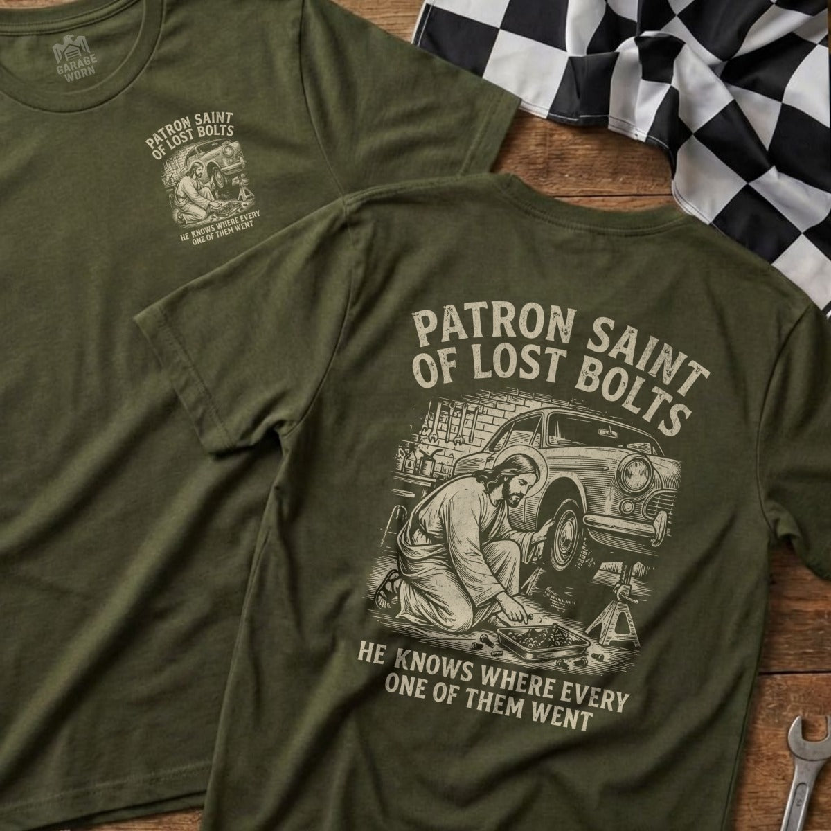 Patron Saint of Lost Bolts He Knows Where Every One product type