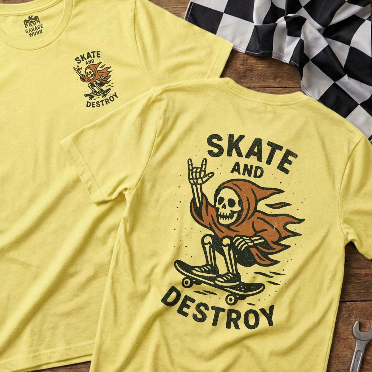 Skate and Destroy Graphic Design Shirt