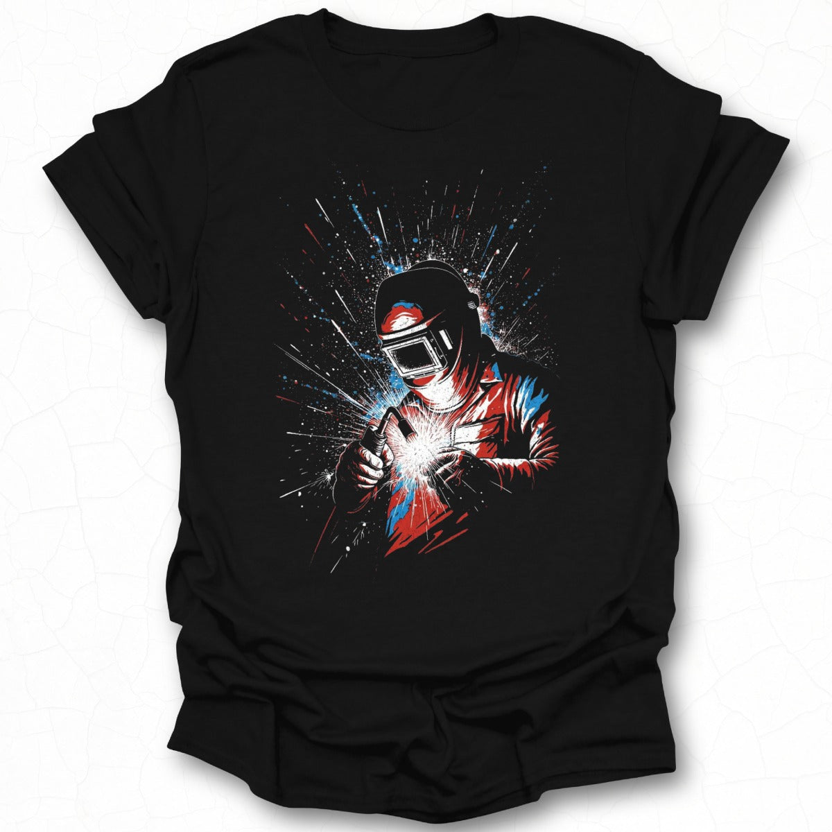 Welding Artistic Graphic Design Black T-Shirt Product