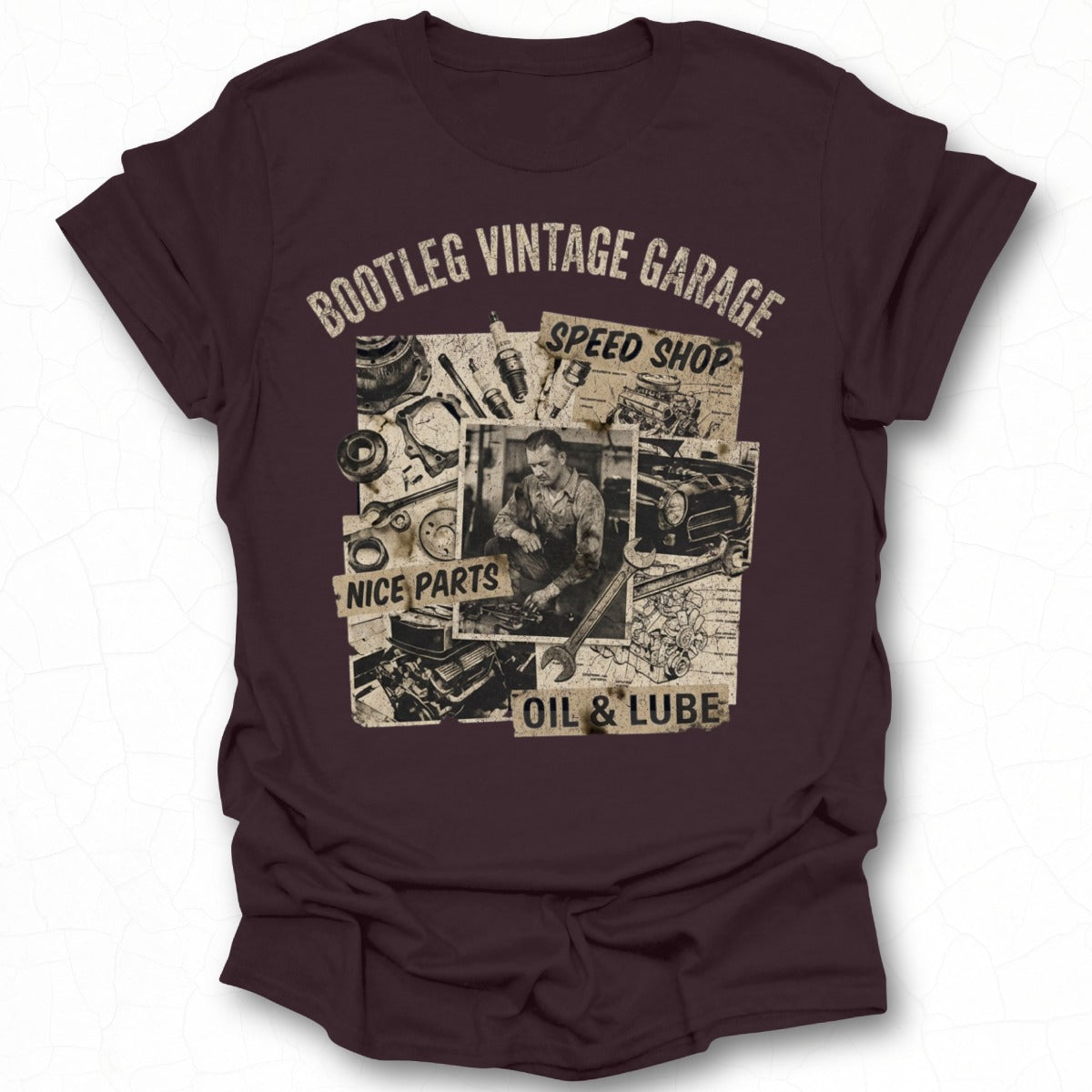 Bootleg Vintage Garage Speed Shop Oil & Lube T-Shirt