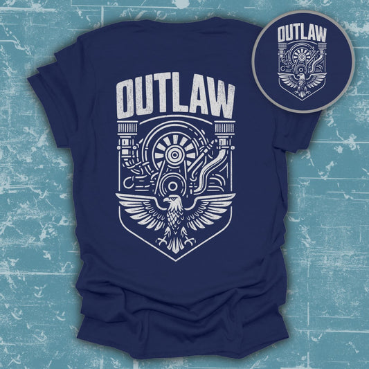 Outlaw Eagle Design Navy T-Shirt Casual Wear product