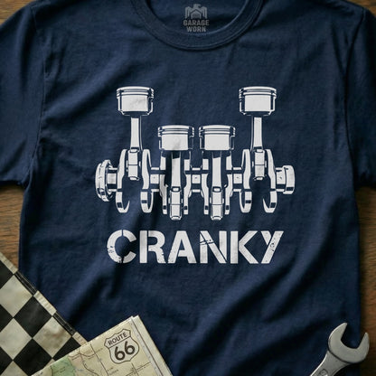 Cranky Car Engine Parts Graphic Design Shirt Product