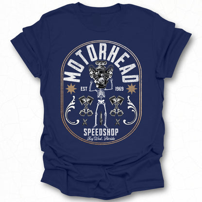 Vintage Motorhead Speedshop Skeleton Graphic Tee