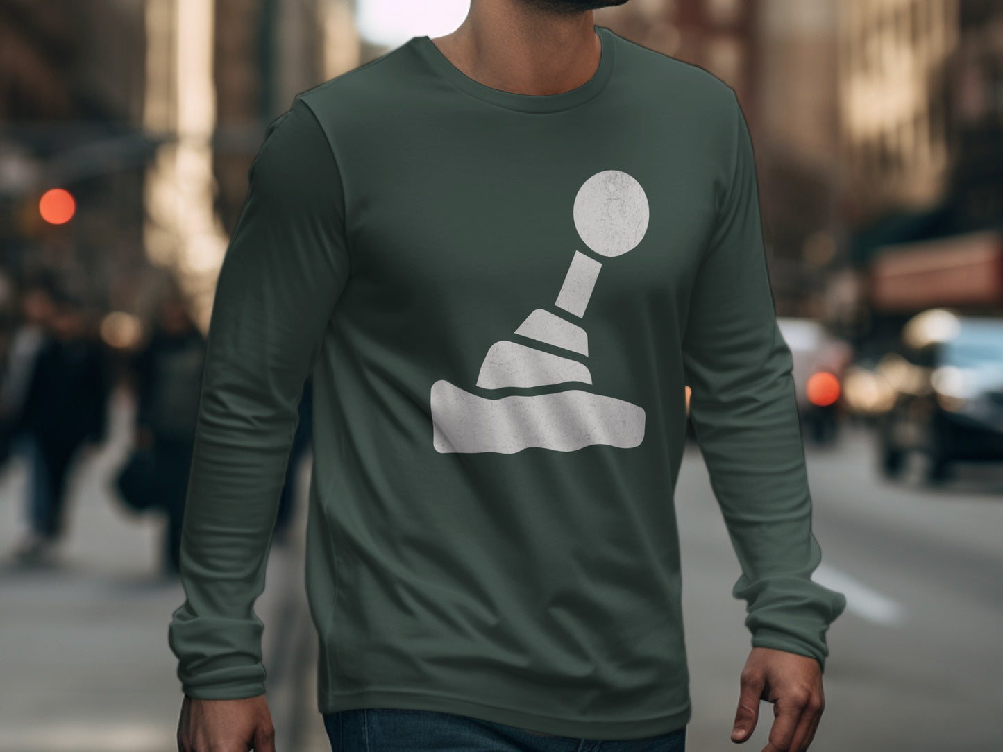 Chess Pawn Symbol Graphic Long Sleeve Shirt