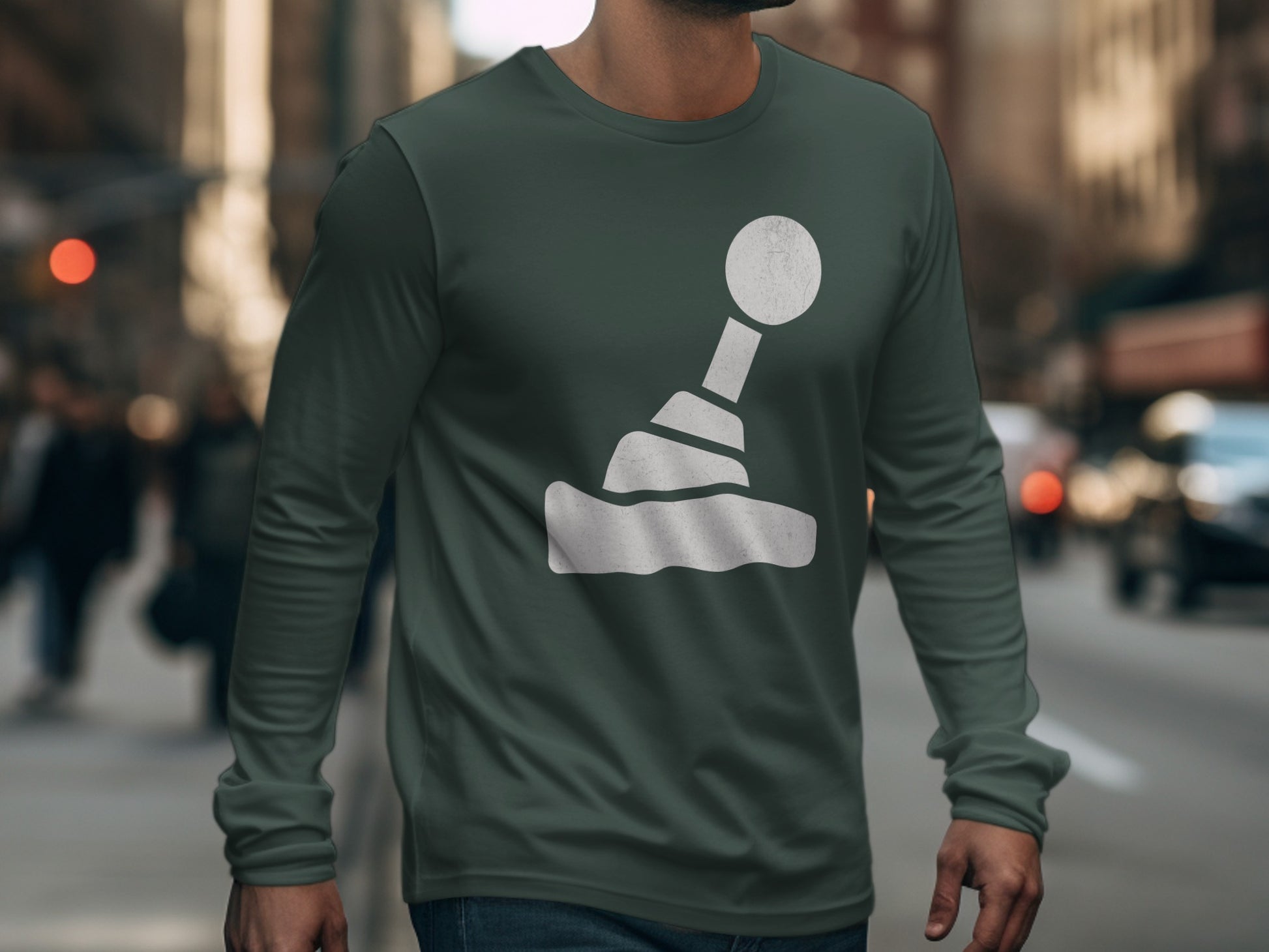 Chess Pawn Symbol Graphic Long Sleeve Shirt