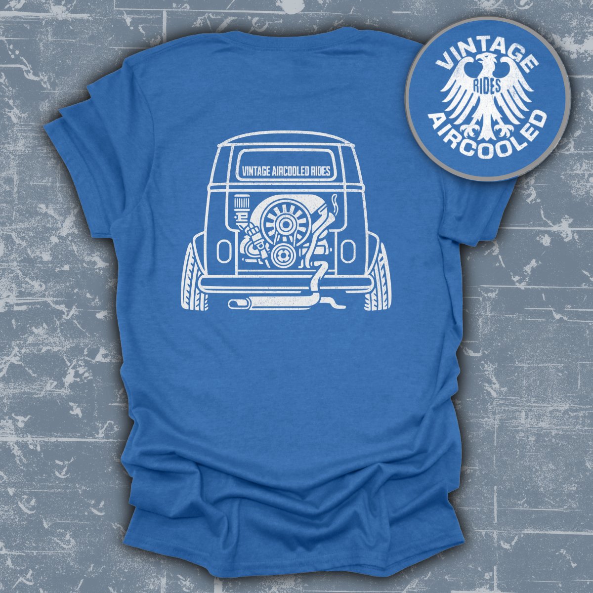 Vintage Aircooled Rides Blue Graphic T-shirt product
