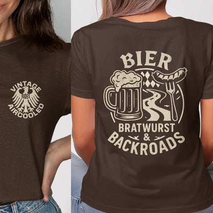 Vintage Aircooled Bier Bratwurst and Backroads t-shirt product type