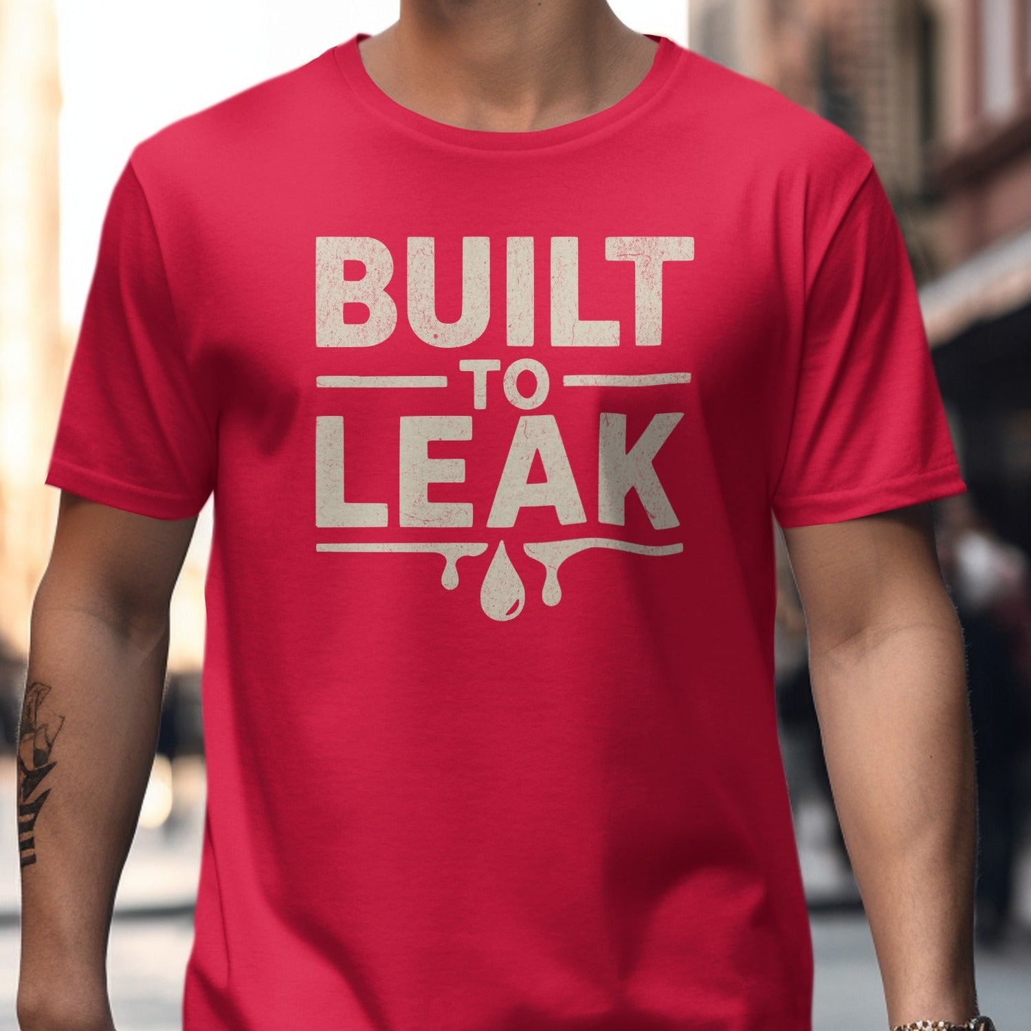 Built to Leak Printed Red T-Shirt product type
