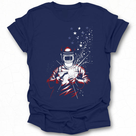 Welding Worker with Sparks Graphic T-Shirt